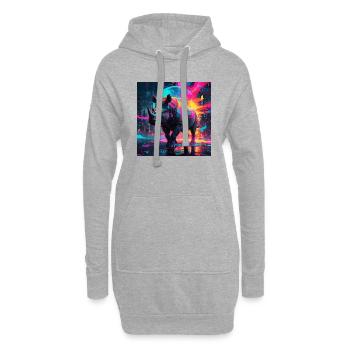 Neon Nashorn - Hoodie-Kleid - Grau meliert - Vorne