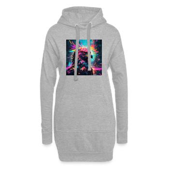 Neon Adler - Hoodie-Kleid - Grau meliert - Vorne