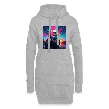 Neon Adler - Hoodie-Kleid - Grau meliert - Vorne
