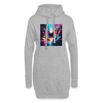 Papillon monarque néon - Sweat-shirt à capuche long Femme - gris chiné - Devant