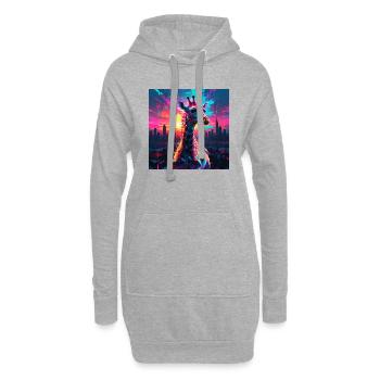Neon Giraffe - Hoodie-Kleid - Grau meliert - Vorne