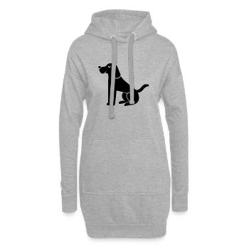Chien Sport Chien École Chien - Sweat-shirt à capuche long Femme - gris chiné - Devant