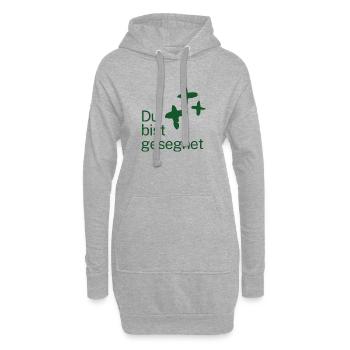 Du bist gesegnet - Hoodie-Kleid - Grau meliert - Vorne