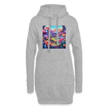 Flowers 2 - Hoodie-Kleid - Grau meliert - Vorne