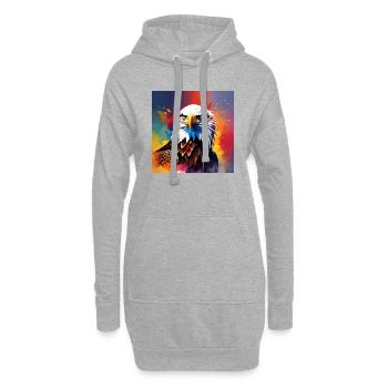Adler farbig - Hoodie-Kleid - Grau meliert - Vorne