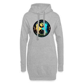 Yin-Yang-Harmonie - Hoodie-Kleid - Grau meliert - Vorne