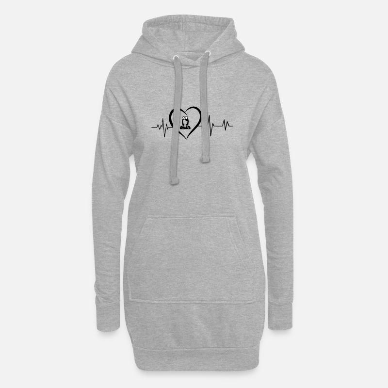 Herzschlag Krankenschwester - Hoodie-Kleid - Grau meliert