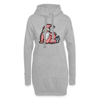 Weihnachtsmann - Hoodie-Kleid - Grau meliert - Vorne