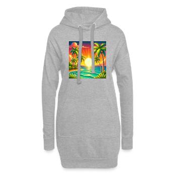 Sunset on a tropical island - Hoodie-Kleid - Grau meliert - Vorne