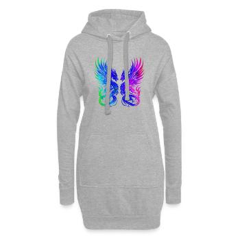 Fantasy Dragon Anime Drachenkopf Mythisch Reptil Magie - Hoodie-Kleid - Grau meliert - Vorne