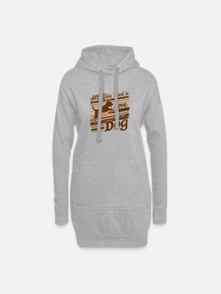Hündchen - Hoodie-Kleid - Grau meliert