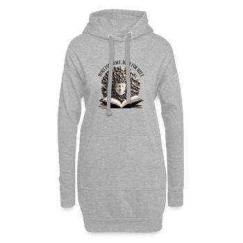 Wort für Wort Welt für Welt - Hoodie-Kleid - Grau meliert - Vorne
