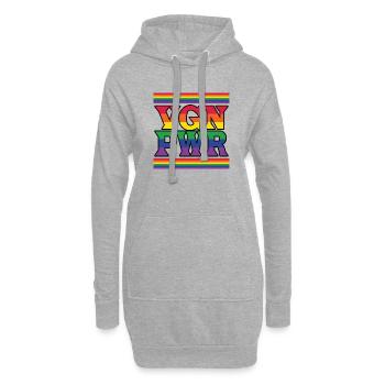 VGN PWR Regenbogen Motiv Veganer - Hoodie-Kleid - Grau meliert - Vorne