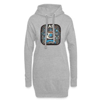 AI will change the world. But first, coffee - Hoodie Dress - heather grey - Front