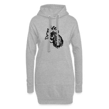 Huhn Hühnerstall - Hoodie-Kleid - Grau meliert - Vorne