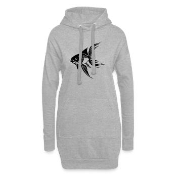 Fisch - Hoodie-Kleid - Grau meliert - Vorne