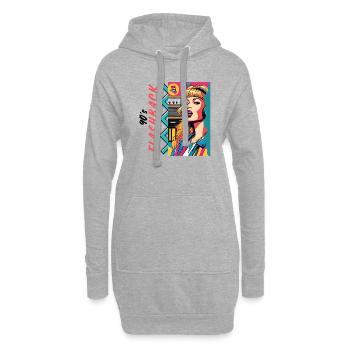 Flashback des années 90 - Sweat-shirt à capuche long Femme - gris chiné - Devant