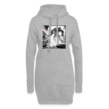 Roboter-Kampf-Comic - Hoodie-Kleid - Grau meliert - Vorne