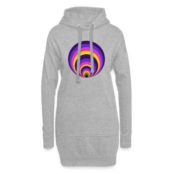 Farbige Kreise - Hoodie-Kleid - Grau meliert - Vorne