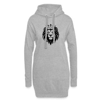Lion Tête de Lion - Sweat-shirt à capuche long Femme - gris chiné - Devant