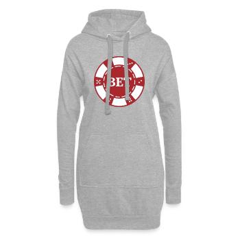 "BET" Casino-Chip - Red Chip for Poker player - Hoodie Dress - heather grey - Front