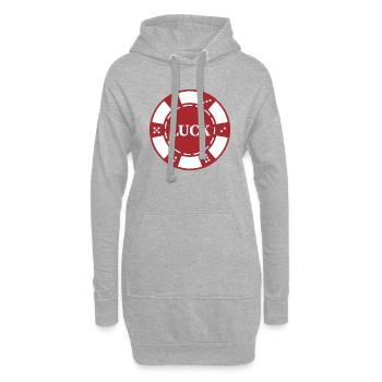 "LUCK" Casino-Chip - Red Chip for Poker players - Hoodie Dress - heather grey - Front