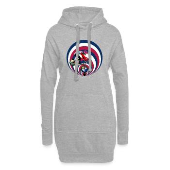 USA bmx - Sweat-shirt à capuche long Femme - gris chiné - Devant
