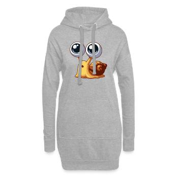 Bébé escargot - Sweat-shirt à capuche long Femme - gris chiné - Devant