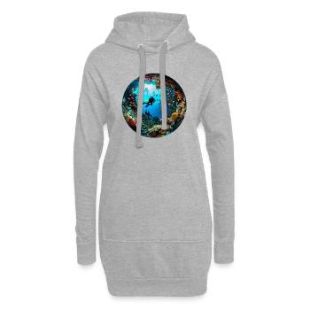 Tauchen als Tor zum Meer - Hoodie-Kleid - Grau meliert - Vorne