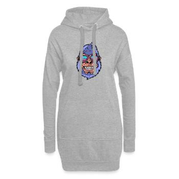Gorilla mit Sonnenbrille - Hoodie-Kleid - Grau meliert - Vorne