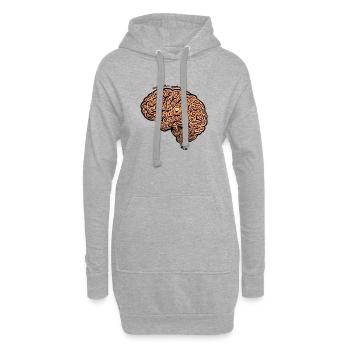 Laby Gehirn - Hoodie-Kleid - Grau meliert - Vorne