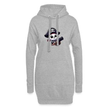Trésor De Squelette - Crâne Pirate - Sweat-shirt à capuche long Femme - gris chiné - Devant
