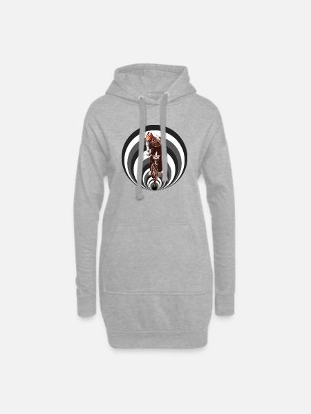 bmx race - Sweat-shirt à capuche long Femme - gris chiné