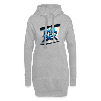 ich werde zurückkommen - "i will be back" - Hoodie-Kleid - Grau meliert - Vorne