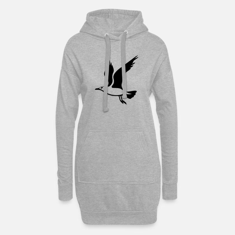 Möwe - Hoodie-Kleid - Grau meliert