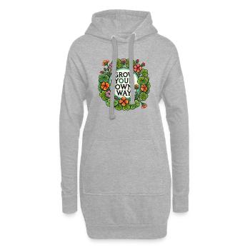 Cultivez à votre façon - Sweat-shirt à capuche long Femme - gris chiné - Devant