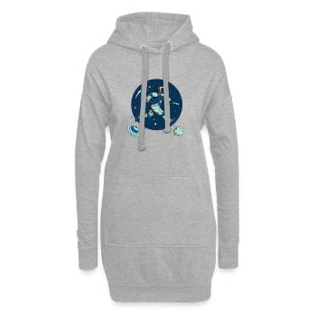 Runner Cosmonaute - Sweat-shirt à capuche long Femme - gris chiné - Devant