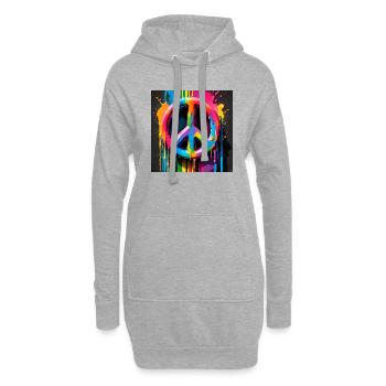 Peace sign colored - Hoodie-Kleid - Grau meliert - Vorne