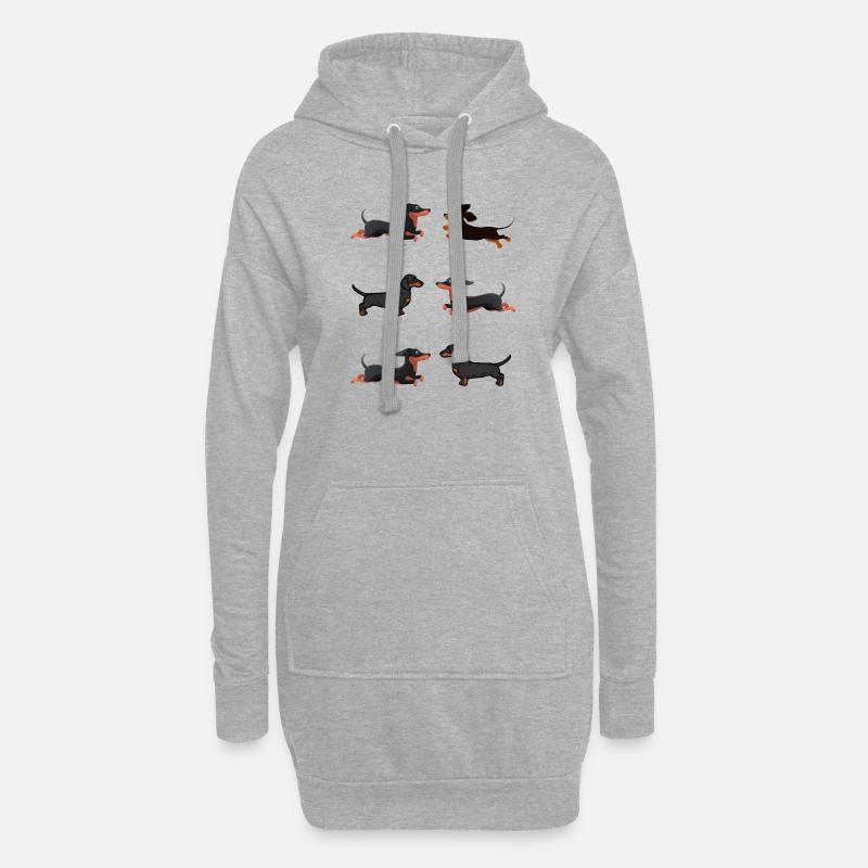 Teckels Teckels - Sweat-shirt à capuche long Femme - gris chiné