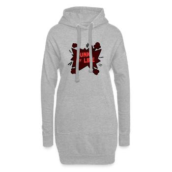 punk my life - Sweat-shirt à capuche long Femme - gris chiné - Devant