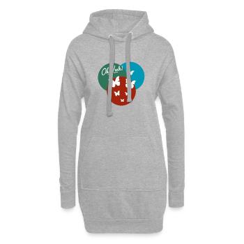 Oh ja, Schmetterling - Hoodie-Kleid - Grau meliert - Vorne