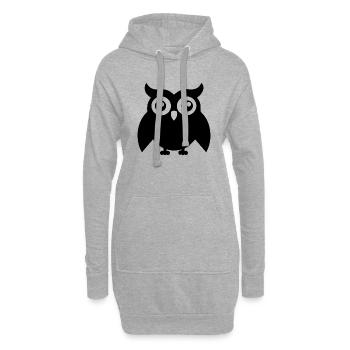 Eule - Hoodie-Kleid - Grau meliert - Vorne