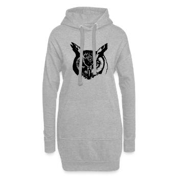 Eule - Hoodie-Kleid - Grau meliert - Vorne