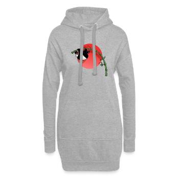 Sitzender Panda - Hoodie-Kleid - Grau meliert - Vorne