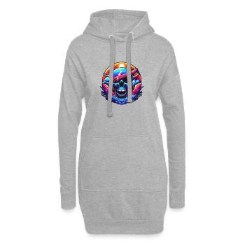 Lebendige Totenkopfkunst - Hoodie-Kleid - Grau meliert - Vorne