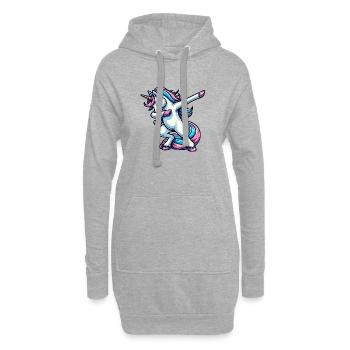 Unicorn Dabbing Einhorn - Hoodie-Kleid - Grau meliert - Vorne
