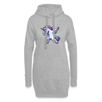 Unicorn Dabbing Einhorn - Hoodie-Kleid - Grau meliert - Vorne