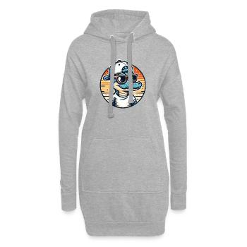 Crocodile with Basecap and Sunglasses - Krokodil - Hoodie-Kleid - Grau meliert - Vorne