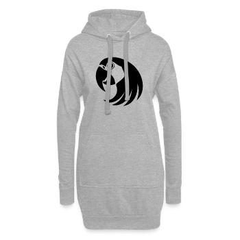 Perroquet oiseau - Sweat-shirt à capuche long Femme - gris chiné - Devant