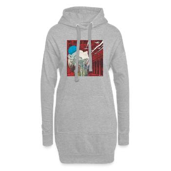 HEAD SPACE - COLLAGE - Hoodie Dress - heather grey - Front